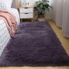 XUEDNGM Shaggy Area Rug 120 x 300 cm, Soft Solid-Color Gray Purple view 1