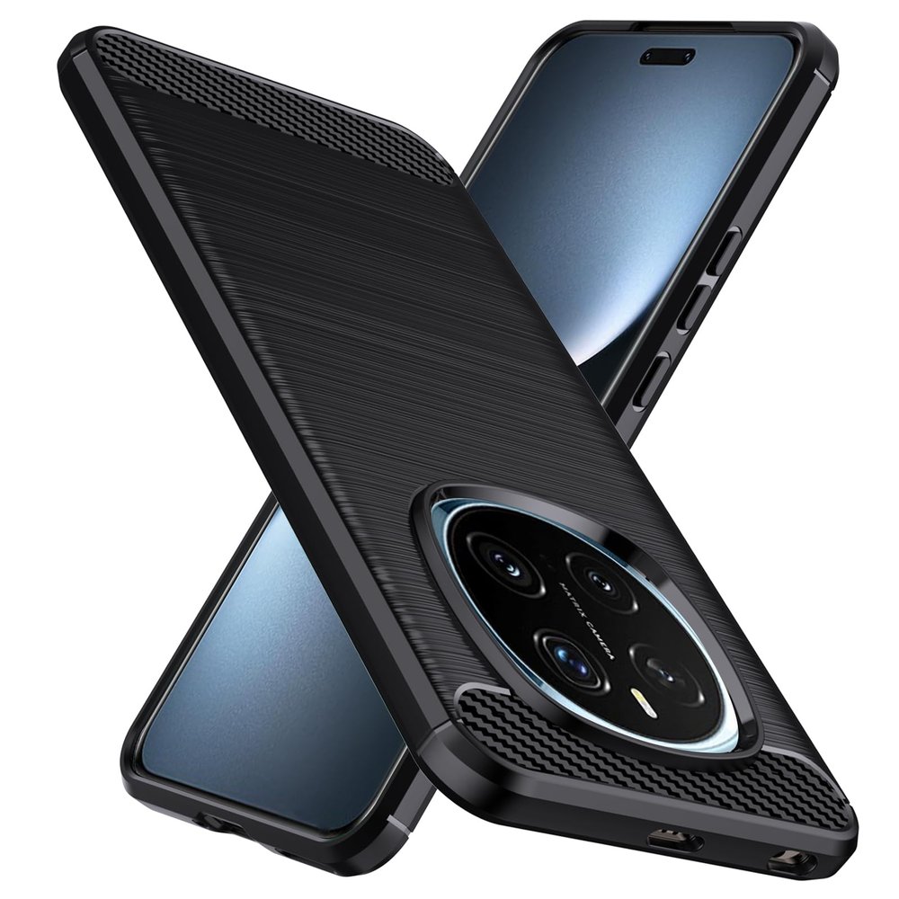 NATBOK Case for Honor Magic 7 Pro 5G, Soft TPU, Carbon Fiber Design, Black