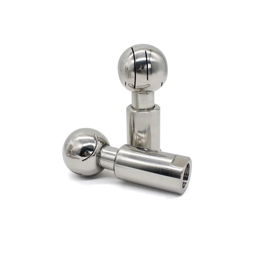 BYLSAGWHT 1PC BSP 1/2–2 in. SS304/SS316L Stainless Steel Internal-Thread Tank Cleaning Head, 360° Rotary Ball (SS316L, 3/8 in.)