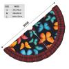 Quilted Christmas Tree Skirt with Colorful Butterfly Print view 4