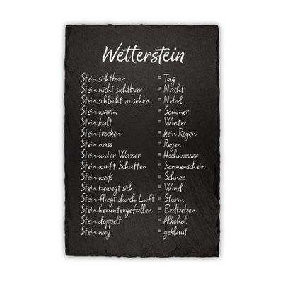 Finest Folia Weather Stone Weather Station, 20 x 30 cm Slate Plaque for Garden and Balcony Decor, Weatherproof, RVX002 (Design 01, Slate Plaque)