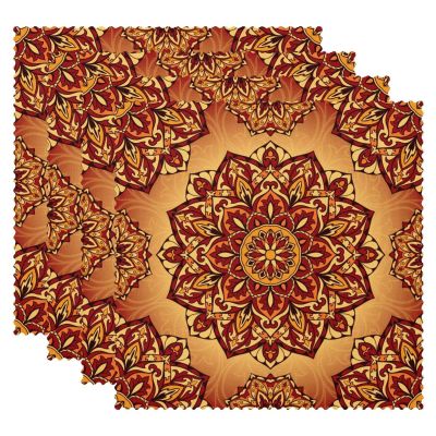 LVTISEE Hippie Bohemian Mandala Square Placemats, 1 Piece, Heat-Resistant, Stain-Resistant, 12 x 12 in