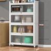 Kitchen Shelf with Microwave Stand and Coffee Maker Stand, White, 80 x 32 x 144 cm view 2