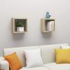 Buzaza Cube Shelves, 2-Piece Set, Sonoma Oak, 30 x 15 x 30 cm view 1