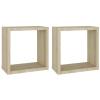 Buzaza Cube Shelves, 2-Piece Set, Sonoma Oak, 30 x 15 x 30 cm view 2