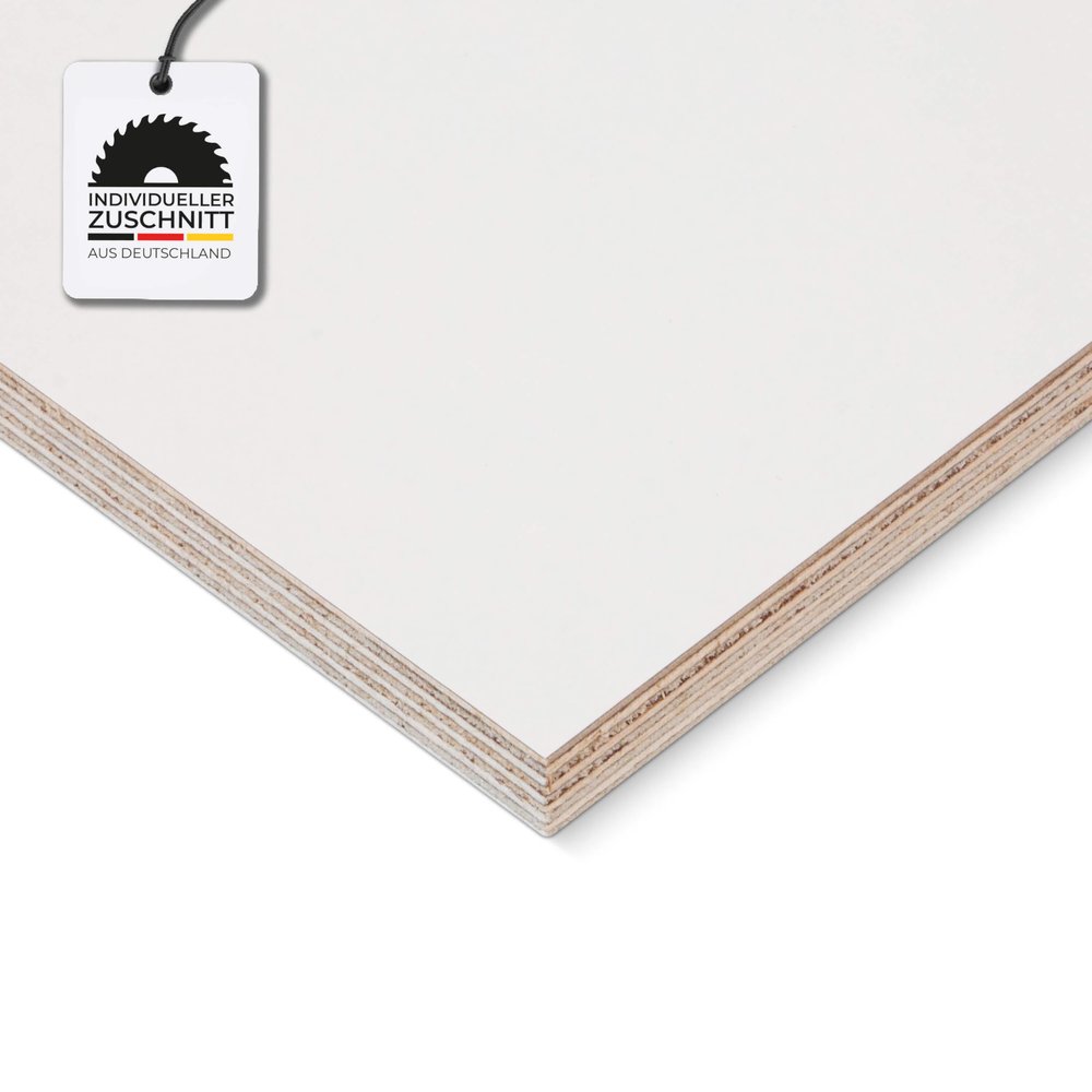 HausFux Custom-Cut Birch Multiplex Panel, 1.2 cm (White, 150 x 80 cm)