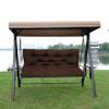 Water-Resistant 3-Seat Outdoor Bench Cushion with Straps, Brown, 150 x 100 x 10 cm view 1
