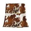 Red and White Cowhide Plush Flannel Fleece Throw Blanket, 40 x 50 in view 2