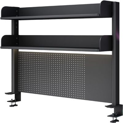 Desk Organizer with Privacy Screen, 60 cm, 80 cm, 99.8 cm, Pegboard, Workstation for Office and Gaming, Desk D-Shelf Accessory