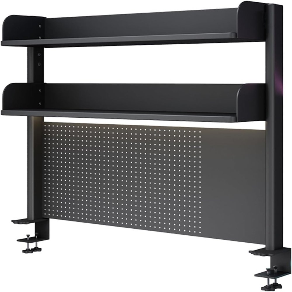 Desk Organizer with Privacy Screen, 60 cm, 80 cm, 99.8 cm, Pegboard, Workstation for Office and Gaming, Desk D-Shelf Accessory