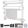 Desk Organizer with Privacy Screen, 60 cm, 80 cm, 99.8 cm, Pegboard, Workstation for Office and Gaming, Desk D-Shelf Accessory view 2