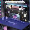 Desk Organizer with Privacy Screen, 60 cm, 80 cm, 99.8 cm, Pegboard, Workstation for Office and Gaming, Desk D-Shelf Accessory view 3