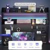 Desk Organizer with Privacy Screen, 60 cm, 80 cm, 99.8 cm, Pegboard, Workstation for Office and Gaming, Desk D-Shelf Accessory view 4