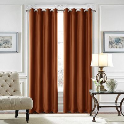 HANGEENGS Velvet Curtain Panel, Blackout, Brown, 254 x 259 cm