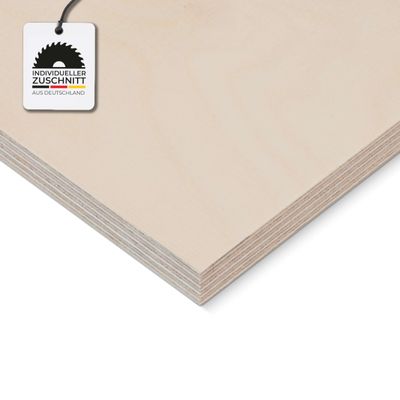 HausFux Custom-Cut Birch Plywood Panel, 1.5 cm (Natural, 110 x 30 cm)