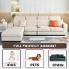 Stretch Sofa Seat Cushion/Backrest Cover, 1-Seater, Beige (L 50–65 cm, W 50–65 cm) view 2