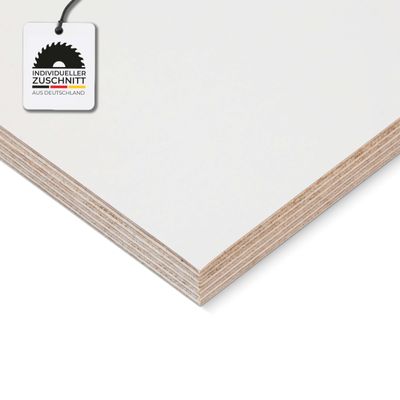 HausFux Multiplex Panel - 1.5" Birch Plywood, Melamine-Resin Coated on Both Sides, Moisture-Resistant Surface, Custom-Made (White, 150 x 110 cm)