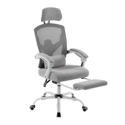 YFWOKSL Ergonomic Mesh Office Chair with Footrest, Adjustable Headrest and 135° Recline