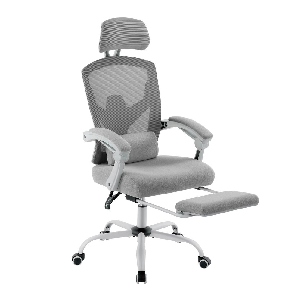 YFWOKSL Ergonomic Mesh Office Chair with Footrest, Adjustable Headrest and 135° Recline