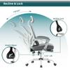 YFWOKSL Ergonomic Mesh Office Chair with Footrest, Adjustable Headrest and 135° Recline view 3