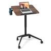 Mobile Height-Adjustable Standing Laptop Desk Converter with Tilting Desktop view 1