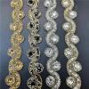 1 Yard African Lace Trim, Ethnic Lace Band with Round Rhinestone Tassel Beads, Pendants and Necklaces, Silver and Gold, 25 Yards view 3