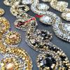 1 Yard African Lace Trim, Ethnic Lace Band with Round Rhinestone Tassel Beads, Pendants and Necklaces, Silver and Gold, 25 Yards view 4