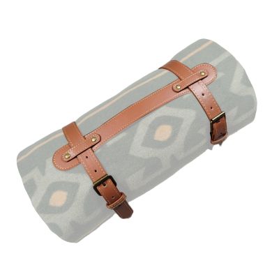 Adjustable Leather Picnic Blanket Carrying Strap