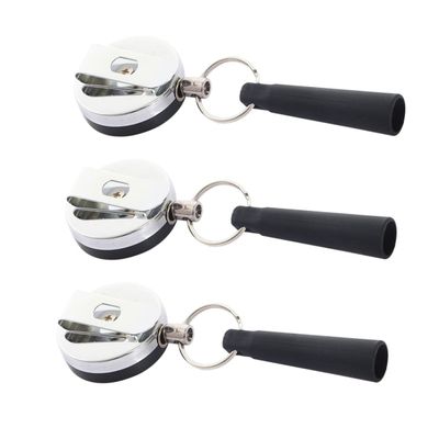 NUOBESTY 4 Sets Anti-Loss Retractable Silicone Pen-Cap Keychains, Steel-Wire Buckles with Hooks, 3 Pieces Each