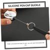 NUOBESTY 4 Sets Anti-Loss Retractable Silicone Pen-Cap Keychains, Steel-Wire Buckles with Hooks, 3 Pieces Each view 4