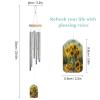 Outdoor Wind Chime, Aluminum, Sunflower-Printed Bottle, Soothing Melodic Memorial Wind Chime, 50.5 cm view 2