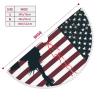 48-Inch Waterproof Christmas Tree Skirt with Pom-Poms, Striped Flag and Statue Silhouette view 2