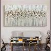XBTYKPB Abstract White Flower Canvas Print, Modern Floral Wall Art, 80 x 160 cm, Frameless view 2