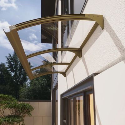 Modern Door Canopy, 99% UV Protection, Rain Cover, Large Polycarbonate Awning for Sinks, Windows, Gardens, Patios and Porches, 3 Colors (Gold, 119.4