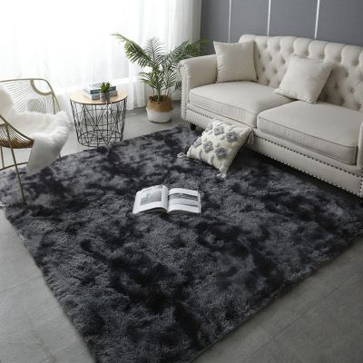 XUEDNGM Soft Shaggy Rug 290 x 380 cm, Washable at 30°C, Non-Slip, Dark Gray