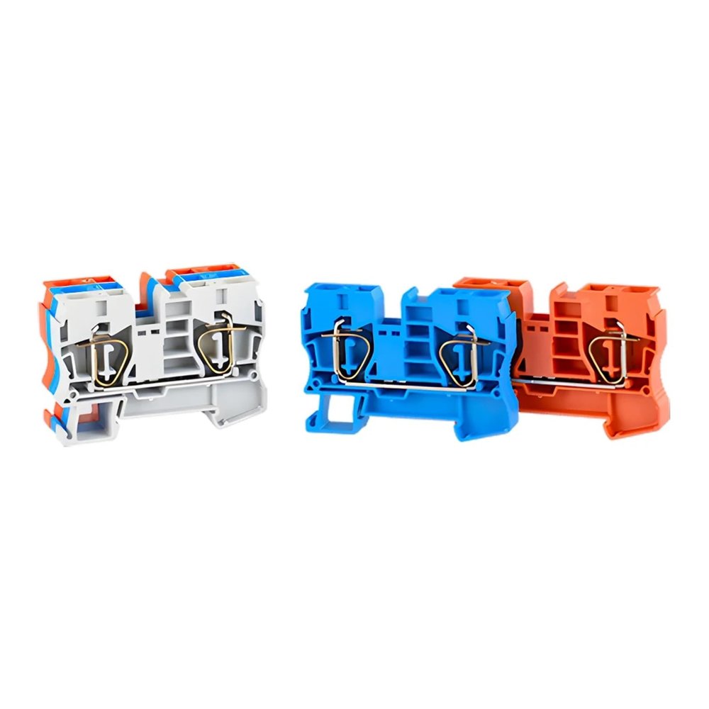 VWWJCCRO 5-Piece ST-10 Pull-Type Spring DIN Rail Terminal Blocks, Blue
