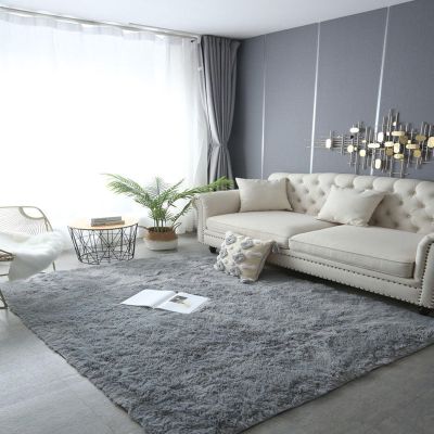 XUEDNGM Plush Living Room Rug 90 x 290 cm, Washable at up to 30°C, Super Soft, Non-Slip, Gray
