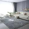 XUEDNGM Plush Living Room Rug 90 x 290 cm, Washable at up to 30°C, Super Soft, Non-Slip, Gray view 1