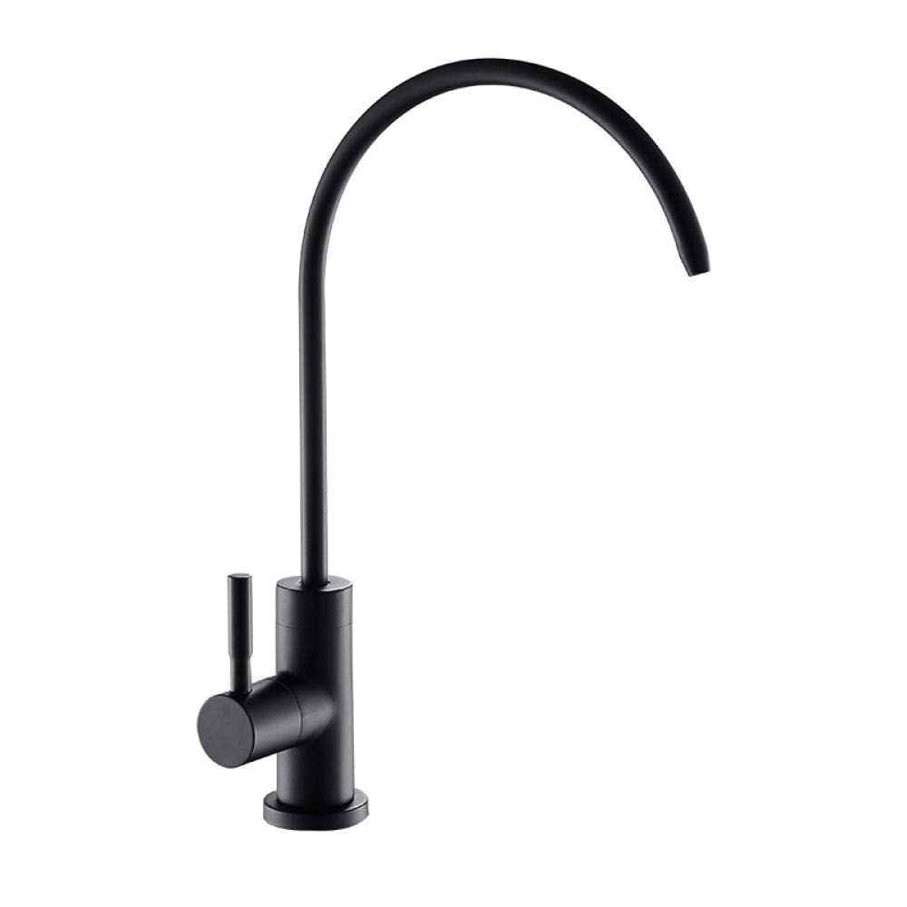 DLNTXFDG Kitchen Sink Faucet, Black and Copper-Tone, Single-Handle, Swivel