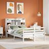 NQJIBUE Home Garden Bookshelf Bed Frame, White, 135 x 190 cm, Solid Pine view 1