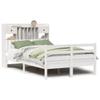 NQJIBUE Home Garden Bookshelf Bed Frame, White, 135 x 190 cm, Solid Pine view 2
