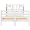 NQJIBUE Home Garden Bookshelf Bed Frame, White, 135 x 190 cm, Solid Pine view 4