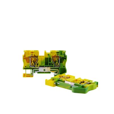 VWWJCCRO 10-Piece ST-6PE DIN Rail Connectors, Pull-Type Spring Cage Connection, Grounding PE Wire Conductor, Screwless