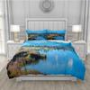 MLUNKQAIL 3-Piece Bedding Set 135 x 200 cm, Landscape Duvet Cover with 2 Pillowcases 80 x 80 cm, Soft Microfiber Bedding for Allergy Sufferers with Zipper view 1