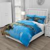 MLUNKQAIL 3-Piece Bedding Set 135 x 200 cm, Landscape Duvet Cover with 2 Pillowcases 80 x 80 cm, Soft Microfiber Bedding for Allergy Sufferers with Zipper view 2