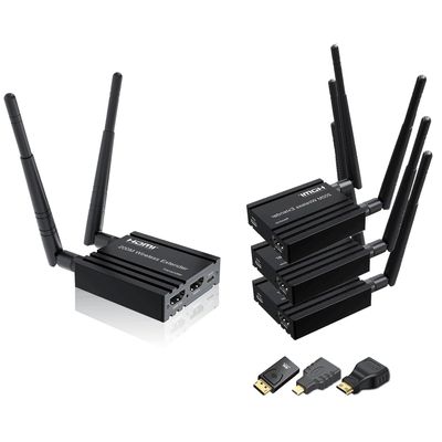 Wireless HDMI Transmitter and Receiver, 4K Decoding, 1 Transmitter and 3 Receivers, 656 ft/200 m Range