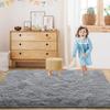 HOKXUAN High-Pile Living Room Rug 170 x 250 cm, Extra Soft, Easy-Care, Non-Slip, Modern Solid White Design for Bedroom and Kids' Room view 2