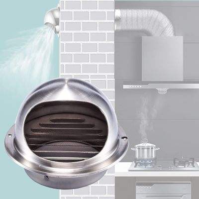 VAYEODEYU Ventilation Cover, Weatherproof Louvered Air Vent Hood, Silver, 300 mm/12 in (170 mm/6.7 in)