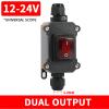 DSZUJTYROP 1/5/20-Piece Outdoor Waterproof Marine Rocker Switch with 12V/24V/110V/220V Wire Box PG9 Terminal Connector for 4–8 mm Cable (Double Red, 12–24V, One Size) view 2