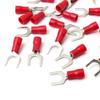 DSZUJTYROP 50-Piece Red Insulated Fork Wire Connectors, Electrical Crimp Terminals, 22–16 AWG, 6.4m, 5.3mm, 4.3mm, 3.7mm, 3.2mm (5mm3) view 1
